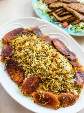 Vegan Adas Polo persian lentil rice