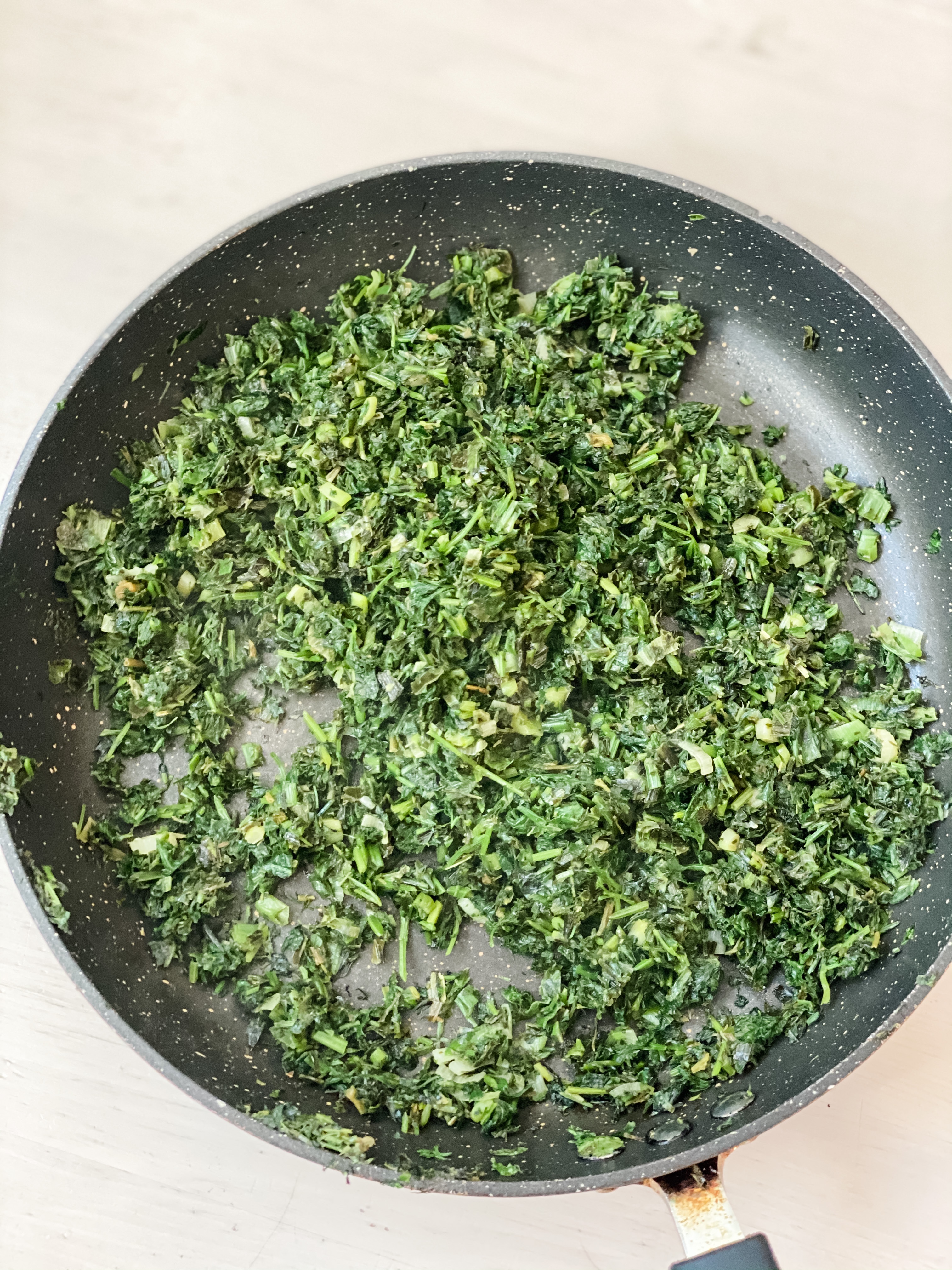 Fried herbs for vegan Persian Food