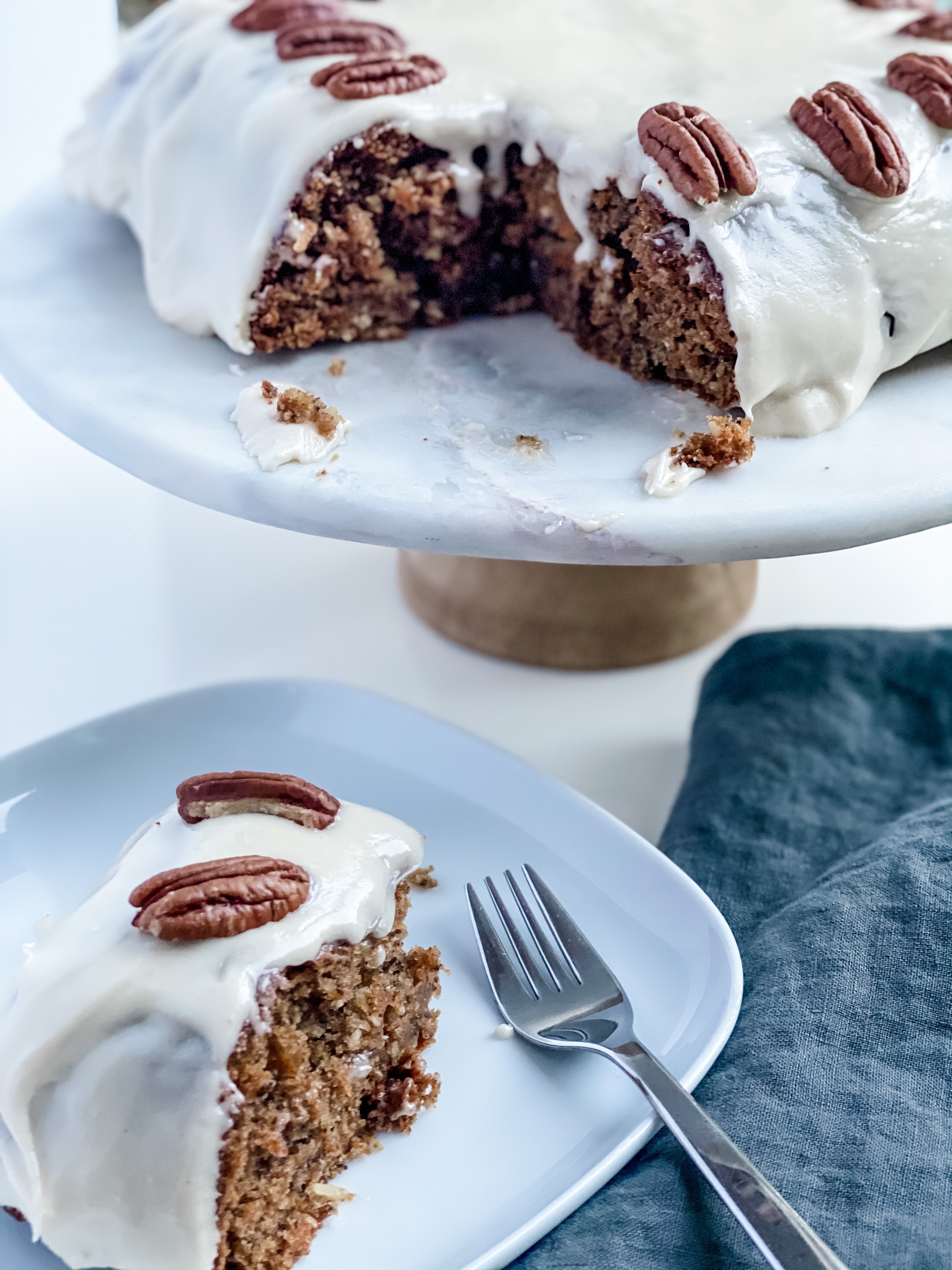 Vegan carrot cake with cream cheese frosting