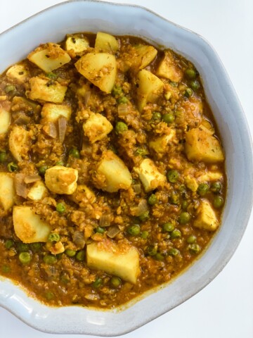 Vegan Tofu Dal Aloo Matar