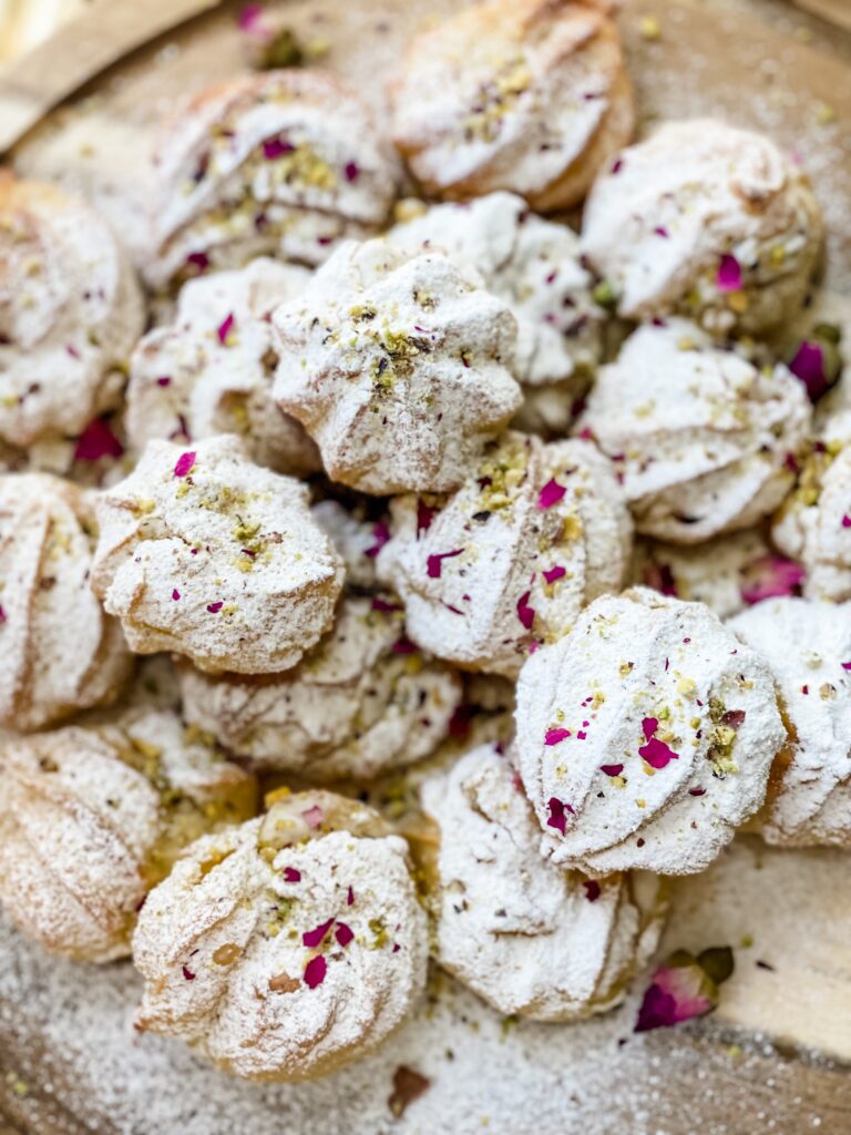 Vegan Iranian Persian Cream Puffs Dairy-free Noon-e-Khamei