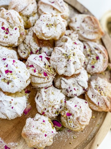 Vegan, Iranian Persian Cream Puffs Dairy-free Noon-e-Khamei