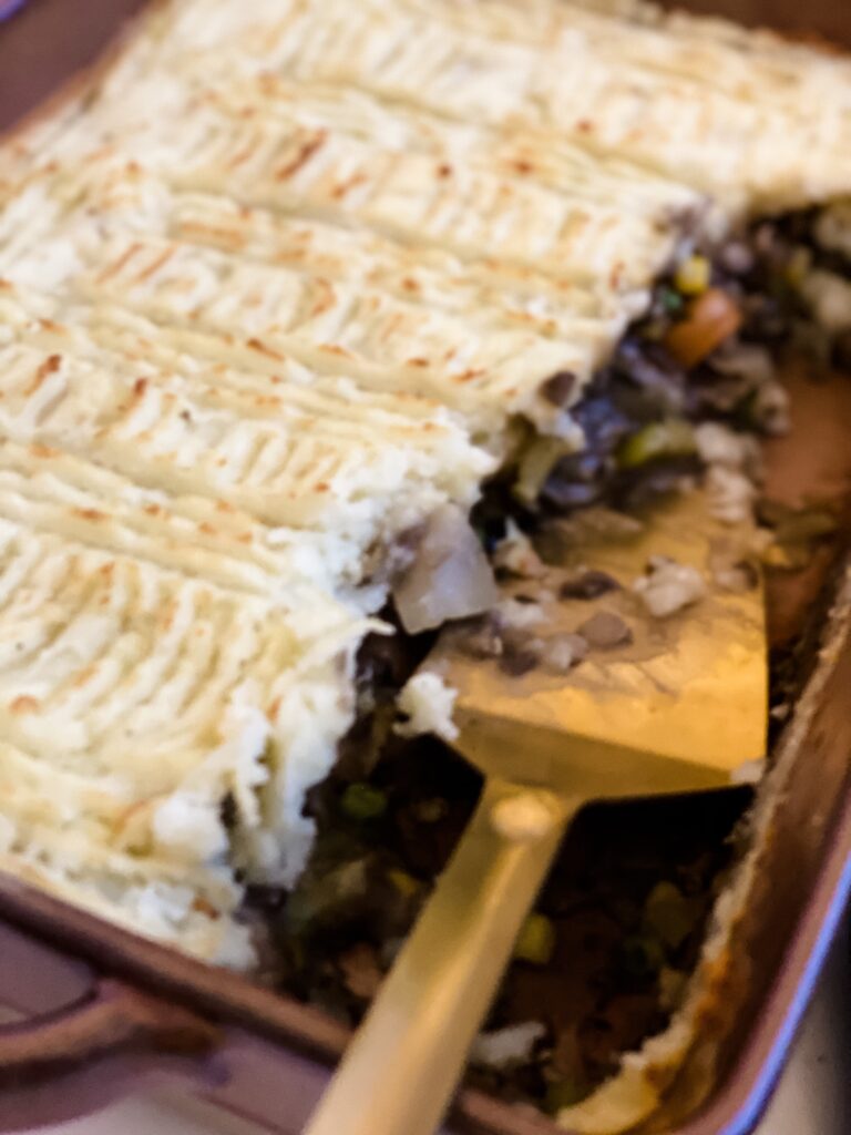 easy, vegan, plant-based shepherd's pie with lentils