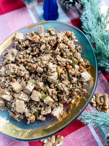 Vegan, plant-based, vegetarian, Wild rice and Tofu casserole