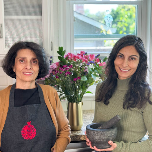 plant-based Persian mother and daughter duo